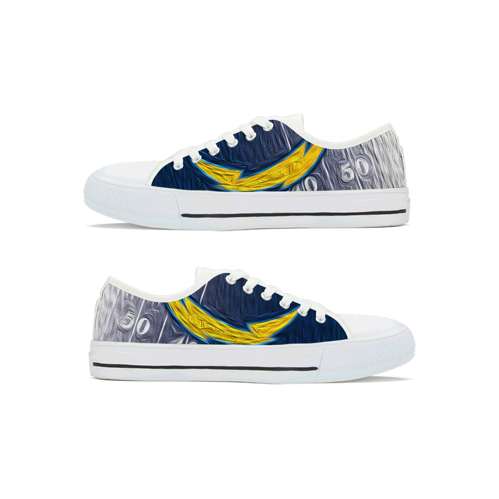 Men's Los Angeles Chargers Low Top Canvas Sneakers 002 Men's Los Angeles Chargers Low Top Canvas Sneakers 002